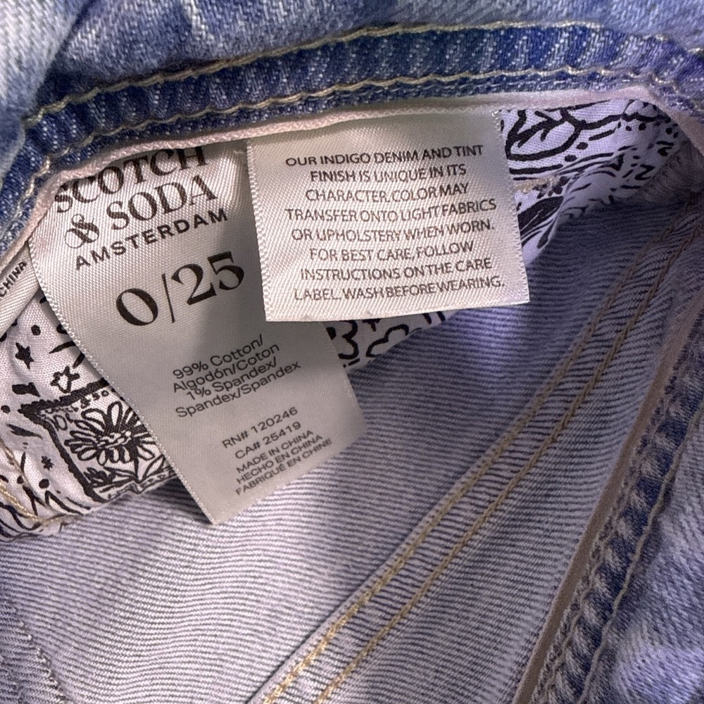 Scotch Soda Jeans Womens 0/25  26x27 The Sky High Rise Jeans  Light Blue Casual - Picture 6 of 9